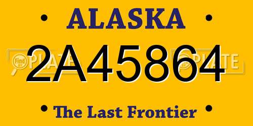 2A45864 Alaska License Plate
