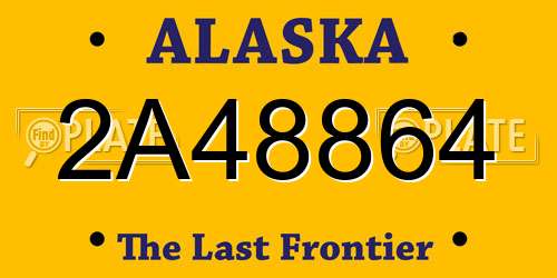 2A48864 Alaska License Plate
