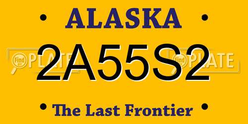 2A55S2 Alaska License Plate