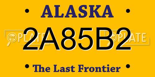 2A85B2 Alaska License Plate