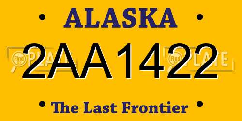 2AA1422 Alaska License Plate