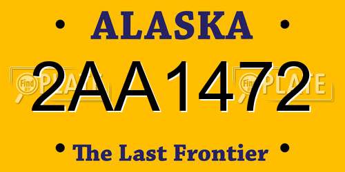 2AA1472 Alaska License Plate