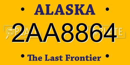 2AA8864 Alaska License Plate