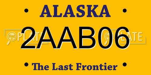 2AAB06 Alaska License Plate