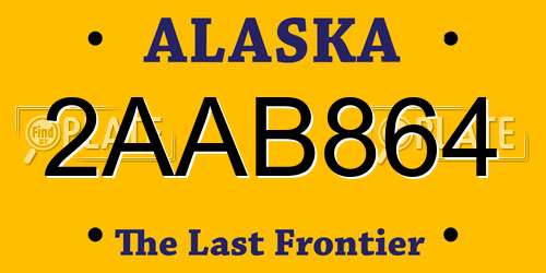 2AAB864 Alaska License Plate