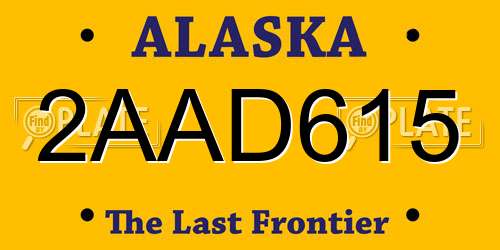 2AAD615 Alaska License Plate