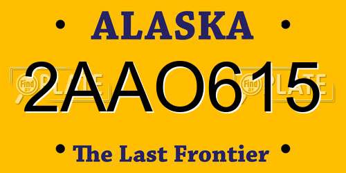 2AAO615 Alaska License Plate