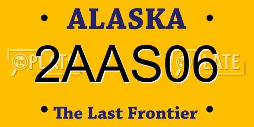 2AAS06 Alaska License Plate