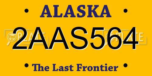 2AAS564 Alaska License Plate