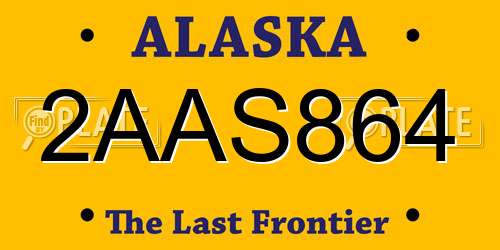 2AAS864 Alaska License Plate