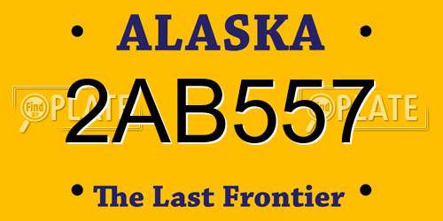 2AB557 Alaska License Plate