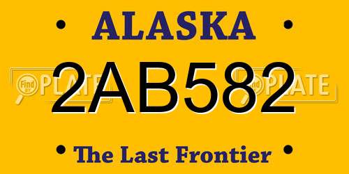 2AB582 Alaska License Plate