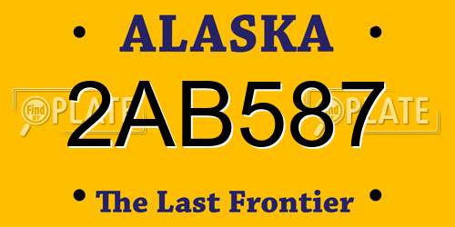 2AB587 Alaska License Plate