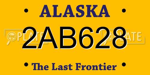 2AB628 Alaska License Plate