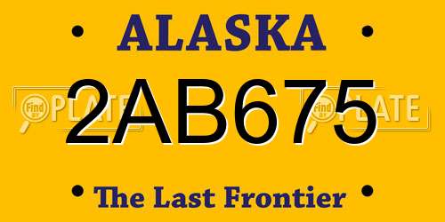 2AB675 Alaska License Plate