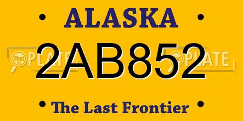 2AB852 Alaska License Plate