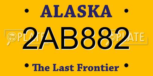 2AB882 Alaska License Plate