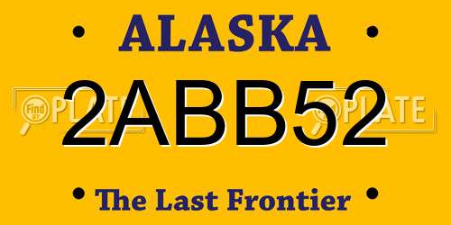 2ABB52 Alaska License Plate