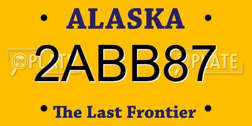 2ABB87 Alaska License Plate