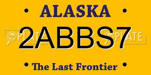 2ABBS7 Alaska License Plate