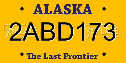 2ABD173 Alaska License Plate
