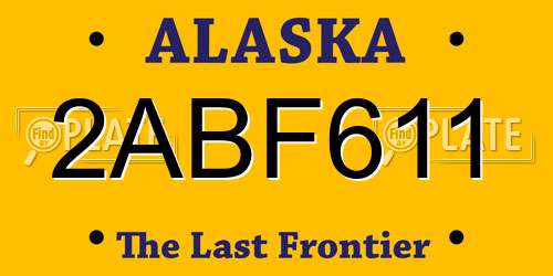2ABF611 Alaska License Plate