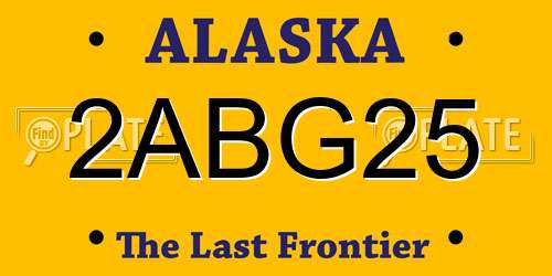 2ABG25 Alaska License Plate