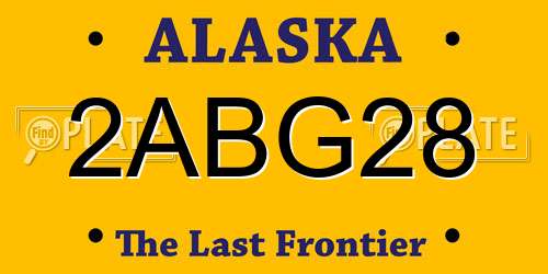 2ABG28 Alaska License Plate