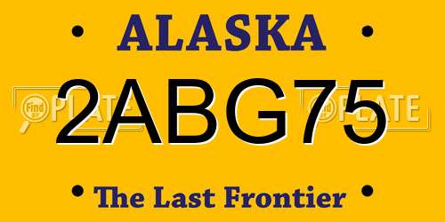 2ABG75 Alaska License Plate