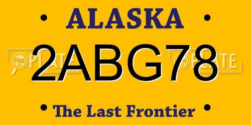 2ABG78 Alaska License Plate