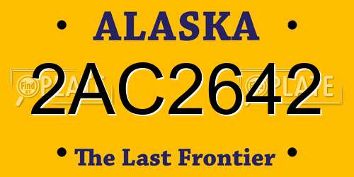 2AC2642 Alaska License Plate