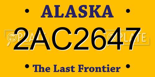 2AC2647 Alaska License Plate