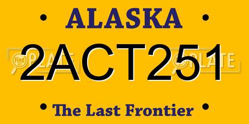 2ACT251 Alaska License Plate