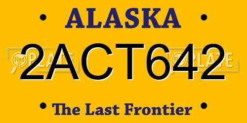 2ACT642 Alaska License Plate