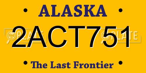 2ACT751 Alaska License Plate