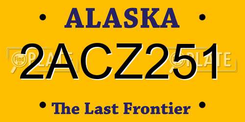 2ACZ251 Alaska License Plate