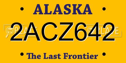 2ACZ642 Alaska License Plate