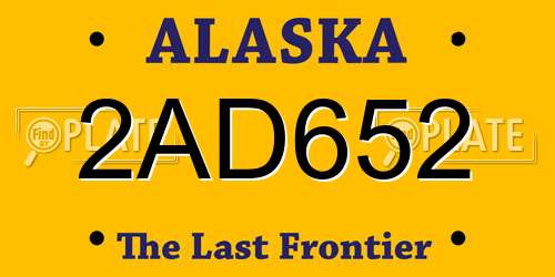 2AD652 Alaska License Plate