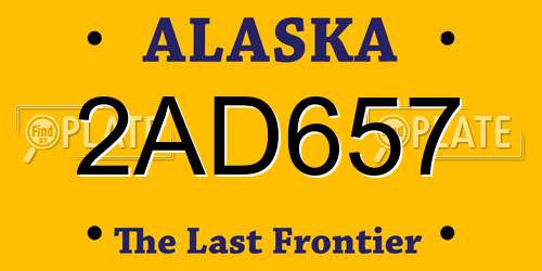2AD657 Alaska License Plate