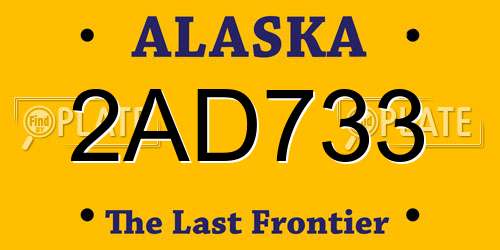 2AD733 Alaska License Plate