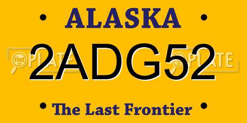 2ADG52 Alaska License Plate