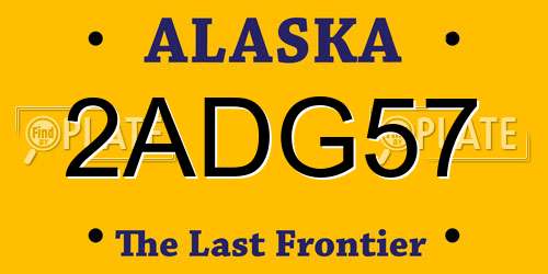 2ADG57 Alaska License Plate
