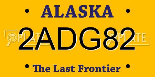 2ADG82 Alaska License Plate