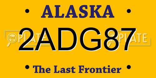 2ADG87 Alaska License Plate
