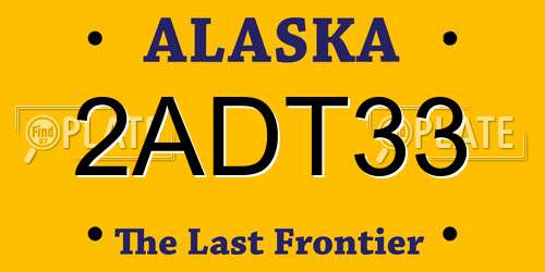 2ADT33 Alaska License Plate