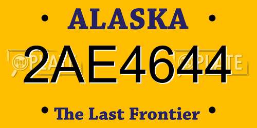 2AE4644 Alaska License Plate