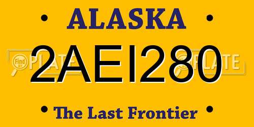 2AEI280 Alaska License Plate