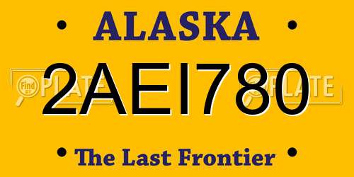 2AEI780 Alaska License Plate