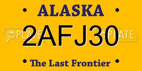 2AFJ30 Alaska License Plate