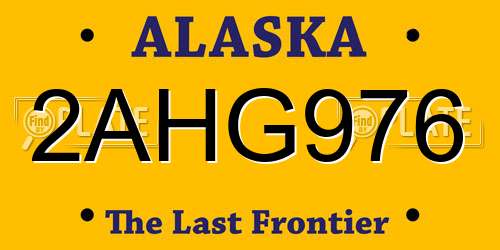 2AHG976 Alaska License Plate